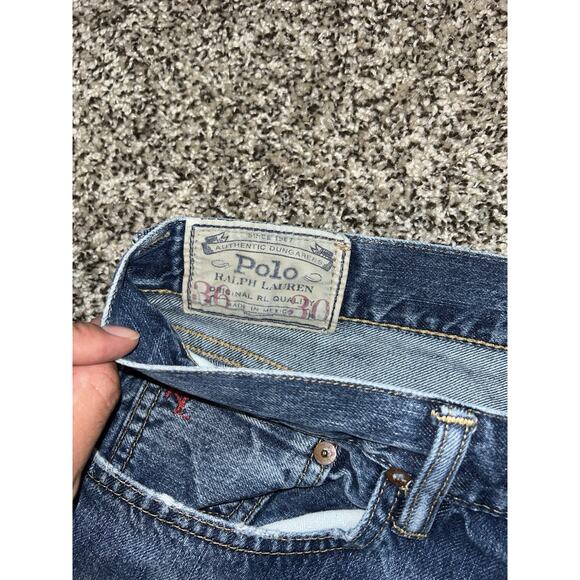 Polo Ralph Lauren Mens 36x31 Dark Wash Denim Relaxed Straight - Picture 6 of 12